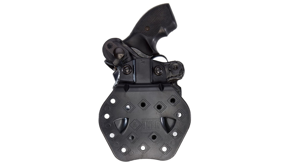 Aker Leather Model 244 D.A Revolver Thumb Break Holster, J-Frame 2in, Right, Plain, Black, H244BPR-SM2