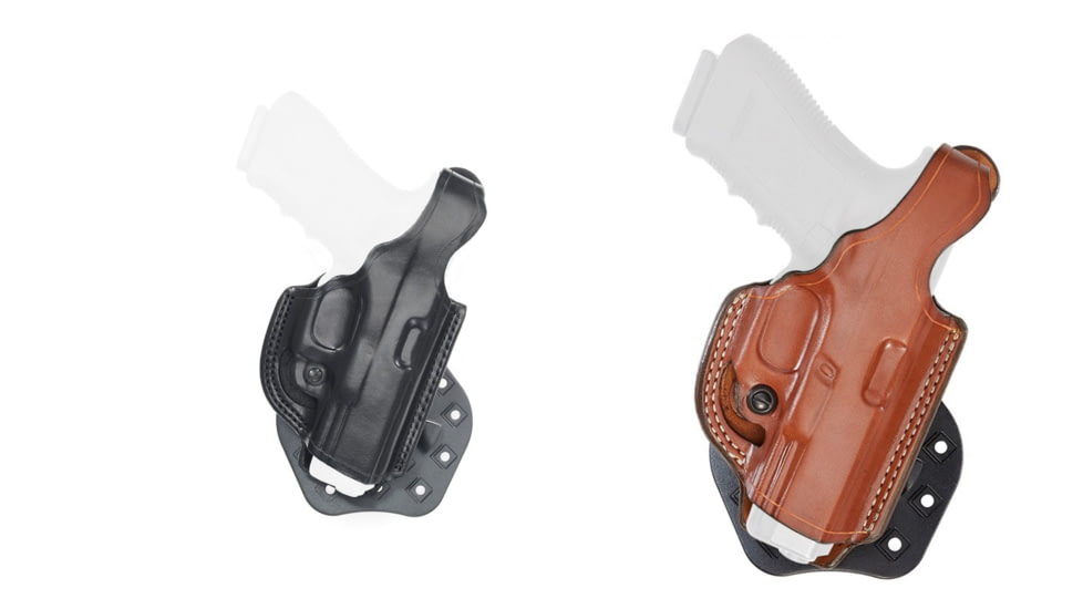 Aker Leather Model 268 Flatside Paddle Xr17 Thumb Break Holsters, Black, Tan