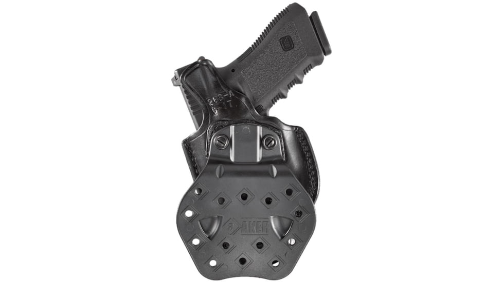 Aker Leather Model 268A Flatsider Paddle XR19 Strapless Open Top Holsters, Colt 1911, Right, Plain, Black, H268ABPR-CO1911