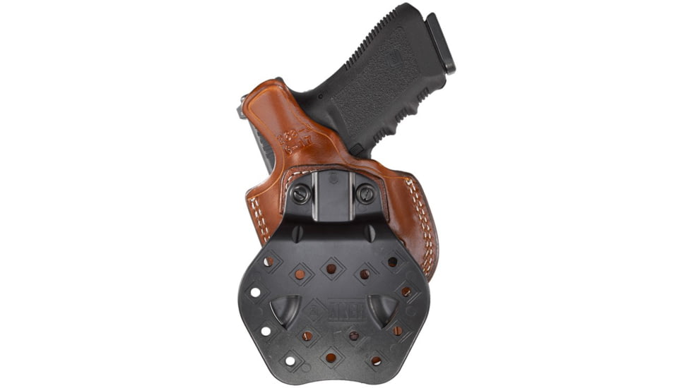 Aker Leather Model 268A Flatsider Paddle XR19 Strapless Open Top Holsters, SIG Sauer P320 Compact, Right, Plain, Tan, H268ATPR-SS320C
