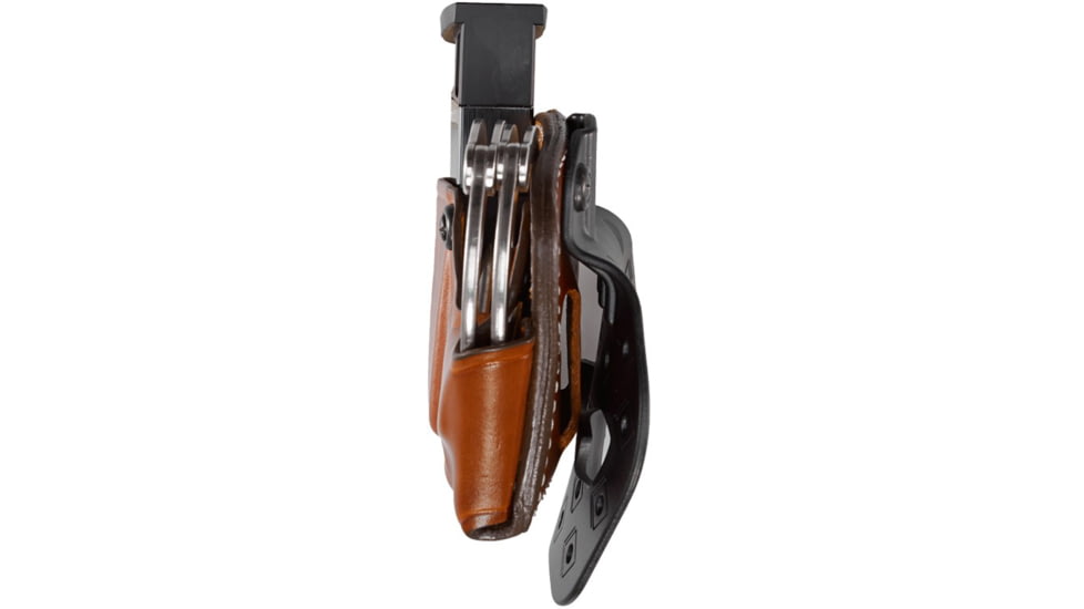 Aker Leather Model 519 D.M.S. Combo Mag And Handcuff Cases, .40 S&amp;W/9mm Luger, Double Stack, Right, Plain, Tan, A519TPR-3