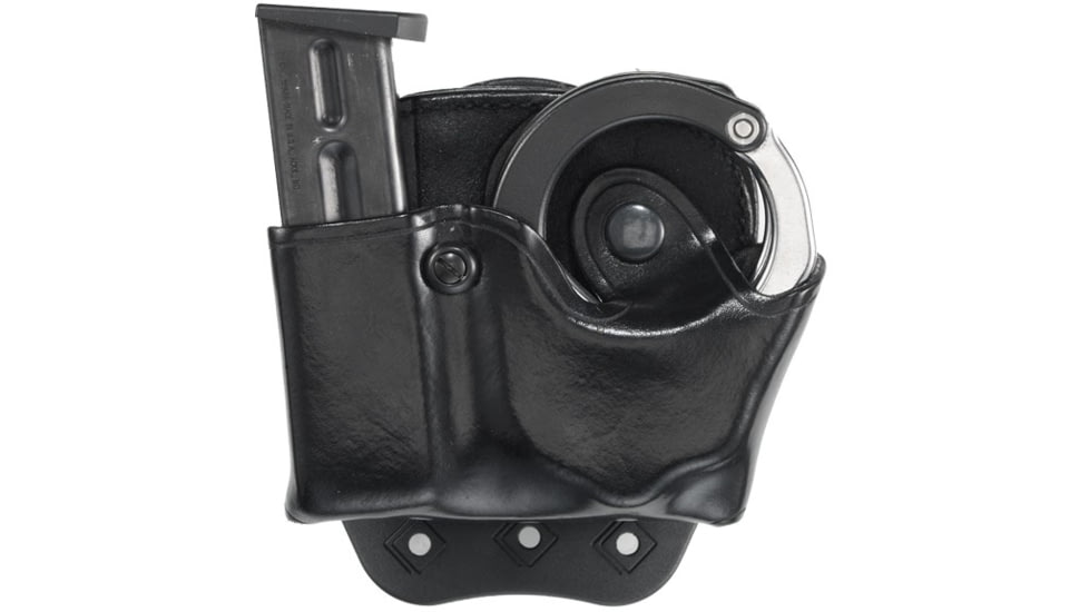 Aker Leather 519A D.M.S. ASP Cuff/Mag Combos, .40 S&amp;W/9mm Luger, Double Stack, Right, Plain, Black, A519ABPR-3
