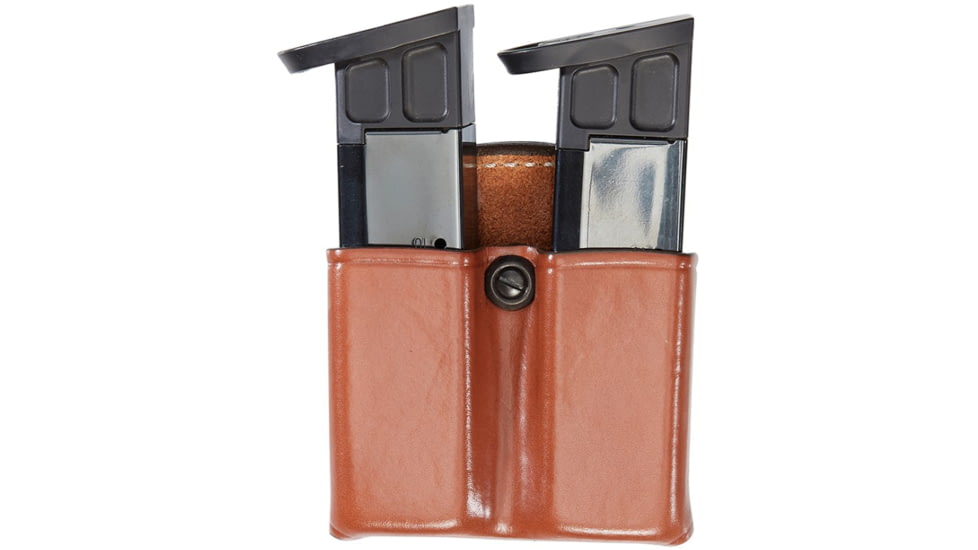 Aker Leather Model 523 D.M.S. Twin Double Magazine Pouch, Single Stack .45 ACP Magazines, Tan, A523-TP-1