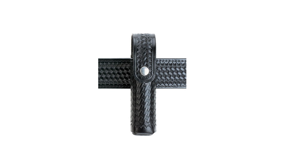 Aker Leather Model 570 Snap-on Mace Case, Basketweave, Black Snap, Medium, A570-BW-BK
