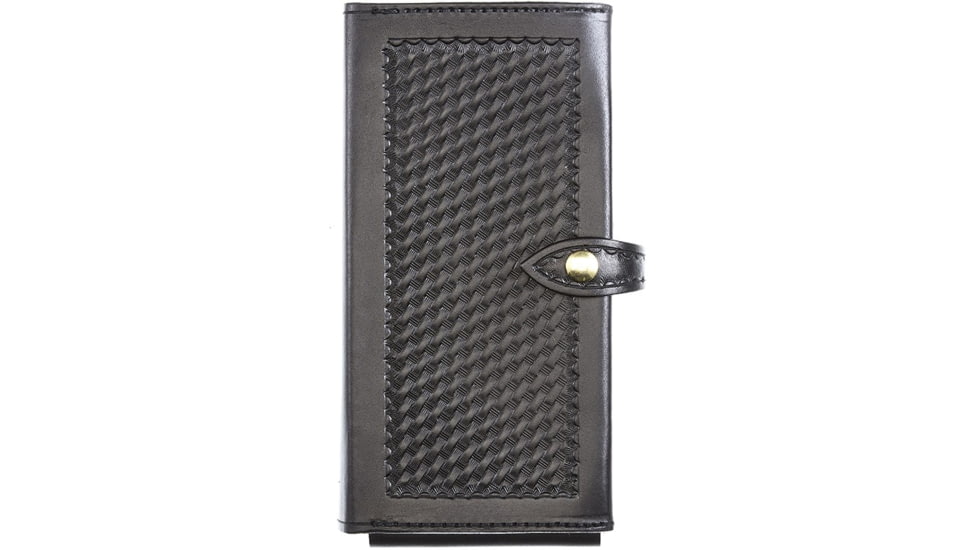 Aker Leather Model 580 Single Citation Book Cover, Basketweave, Black, A580-BW