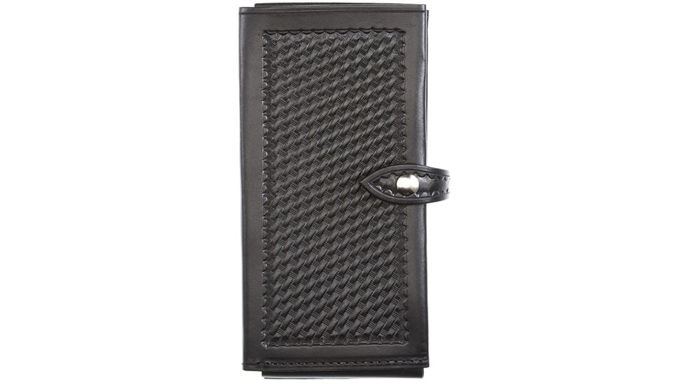 Aker Leather Model 581 Double Citation Book Cover, Basketweave, Black, A581-BW