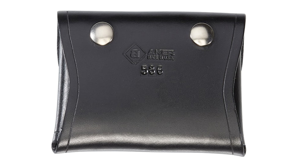 Aker Leather Model 586 Surgical Glove Pouch, Chrome Snap, Small, Plain, Black, A586-BP-CH
