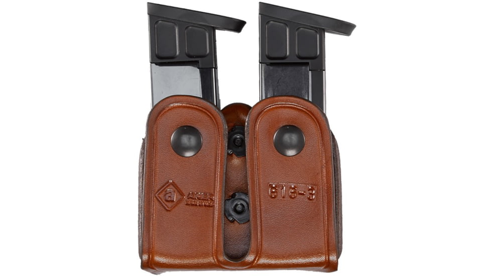 Aker Leather Model 616 Dual Magazine Carrier, .45cal, Double Stack, Tan, A616-TP-4