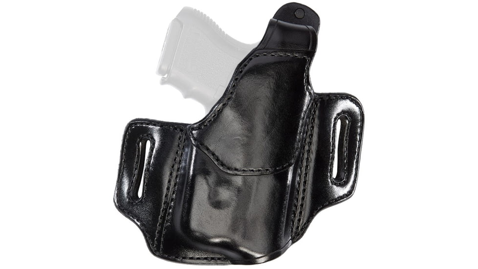 Aker Leather Nightguard Compact OWB Holster, Smith &amp; Wesson M&amp;P Shield, Viridian R5, Right, Plain, Black, H147CBPR-MPSR5