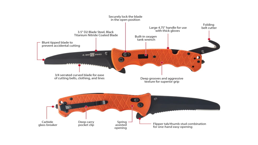 Al Mar Knives Rescue Crossbar Lock A/O