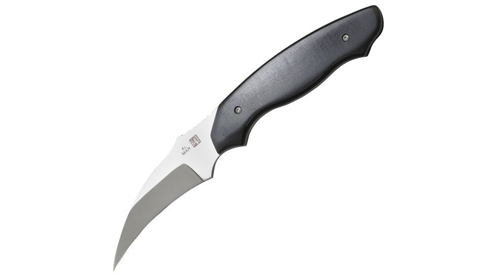 Al Mar Knives Backup 2, Black Micarta Handle, Hawkbill Blade, Plain ALBU2-2
