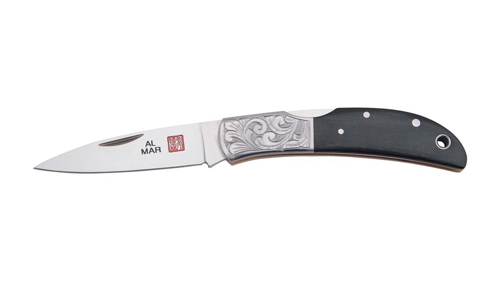 Al Mar Knives Hawk Engraved Micarta Fold Knife AME1002BM