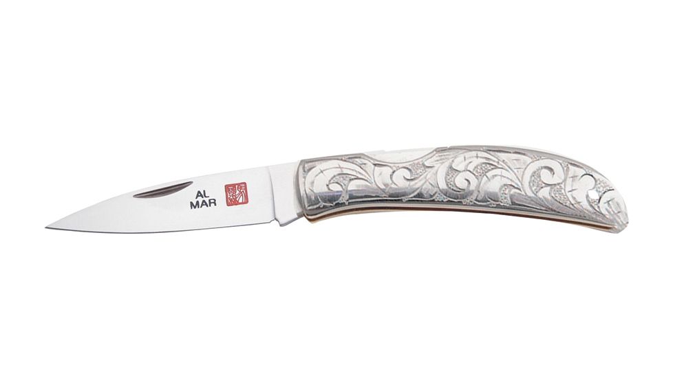 Al Mar Knives Hawk Engraved Stainless Fold Knife AME1002SS
