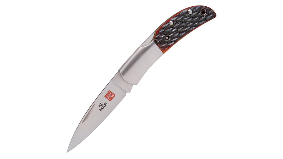 Al Mar Knives Hawk, Honey Jigged Bone AL1002HJB