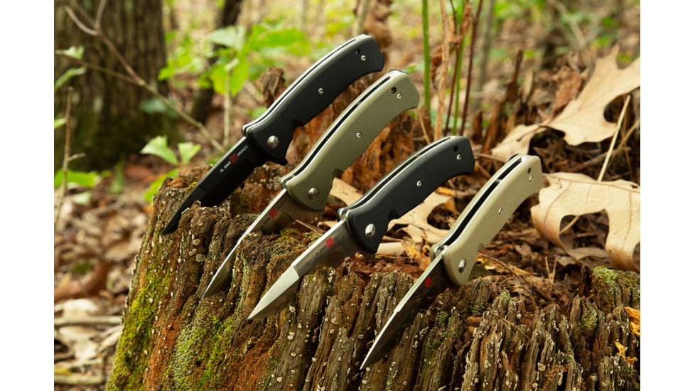 Al Mar Knives Mini S.E.R.E. 2020 OD Green Series Folding Knife, Spring Assist, 8Cr, 3 in, Combo, OD Green, AMK2209