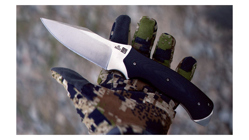 Al Mar Knives B-21 Folding Knife by Kirk Rexroat, 4.25 in, D2 Blade, G-10 Hendle, AMK5102