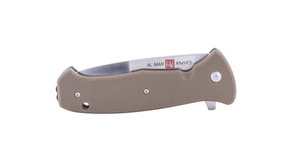 Al Mar Knives S.E.R.E. 2020 Coyote Series Folding Knife, Spring Assist, 8Cr, 3.6 in, Combo, Coyote, AMK2215