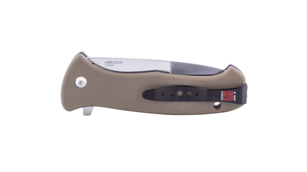 Al Mar Knives S.E.R.E. 2020 Coyote Series Folding Knife, Spring Assist, 8Cr, 3.6 in, Combo, Coyote, AMK2215
