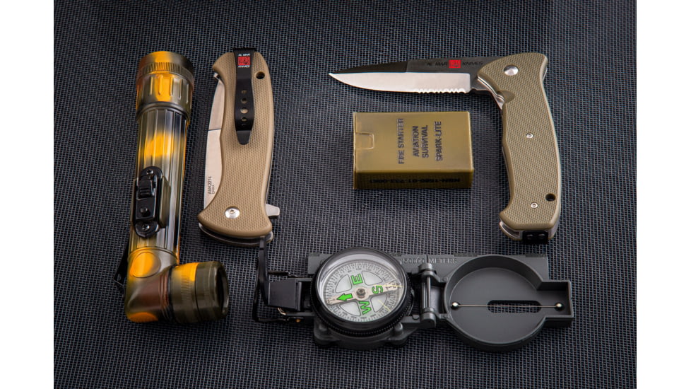 Al Mar Knives S.E.R.E. 2020 Coyote Series Folding Knife, Spring Assist, 8Cr, 3.6 in, Combo, Coyote, AMK2215