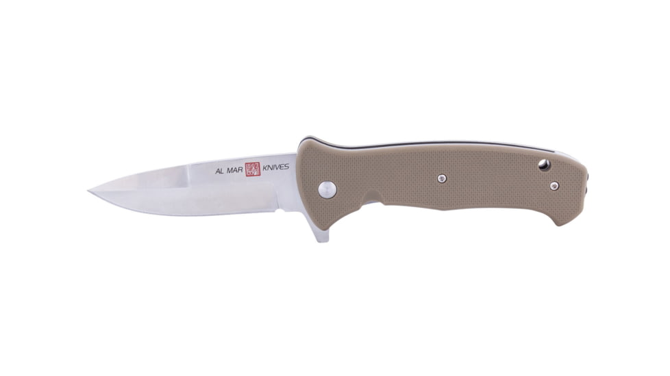 Al Mar Knives S.E.R.E. 2020 Coyote Series Folding Knife, Spring Assist, 8Cr 3.6 in, Traditional, Coyote, AMK2214