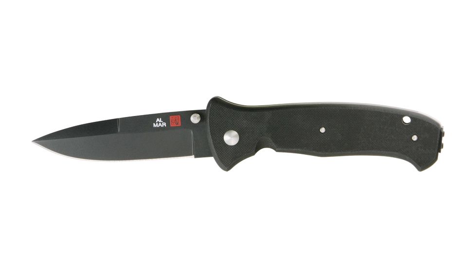 Al Mar Knives Sere 2000 Fold Knife, Matte Black finish Blade, Black Handle AMS2KB