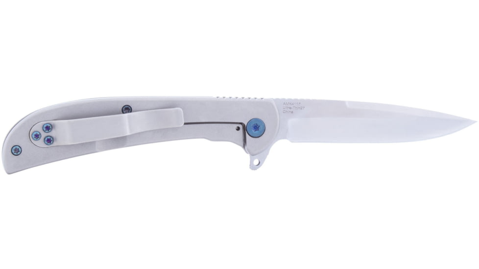 Al Mar Knives Ultra Thin Folding Knife, 3.38in Closed, 2.5in Satin Stainless Steel Blade, Satin Stainless Steel Handle, AMK4117