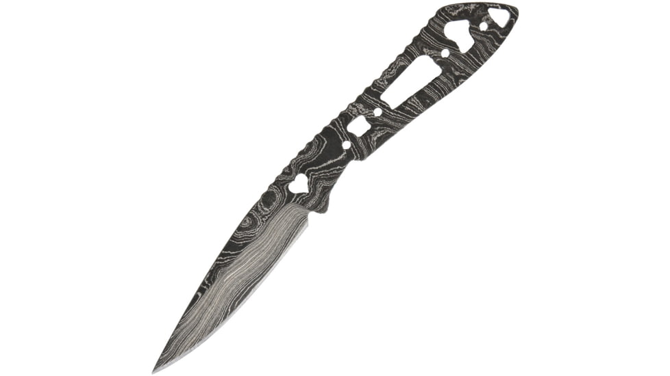 Alabama Damascus Steel Damascus Knife Blade Heart Cut, Damascus Knife Blades, 6in Overall, 2.63in Blade, One Piece Damascus Steel Construction, Heart Cutout, ADS094 HEART CUTOUT