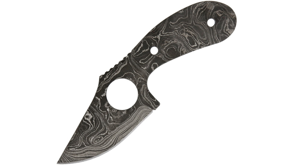 Alabama Damascus Steel Damascus Knife Replacement Blade, Damascus Knife Blades, 6.38in Overall, 3in Blade, Finger Ring, One Piece Damascus Steel Construction, ADS061 DKG