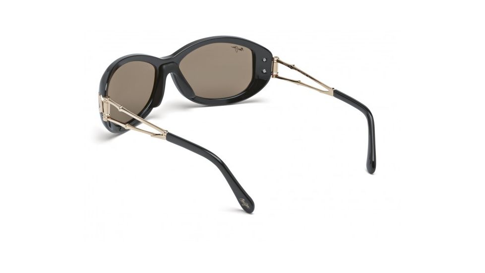 Maui Jim Alana Sunglasses w/ Gloss Black w/ Gold Frame and HCL Bronze Lenses - H215-16, Back View