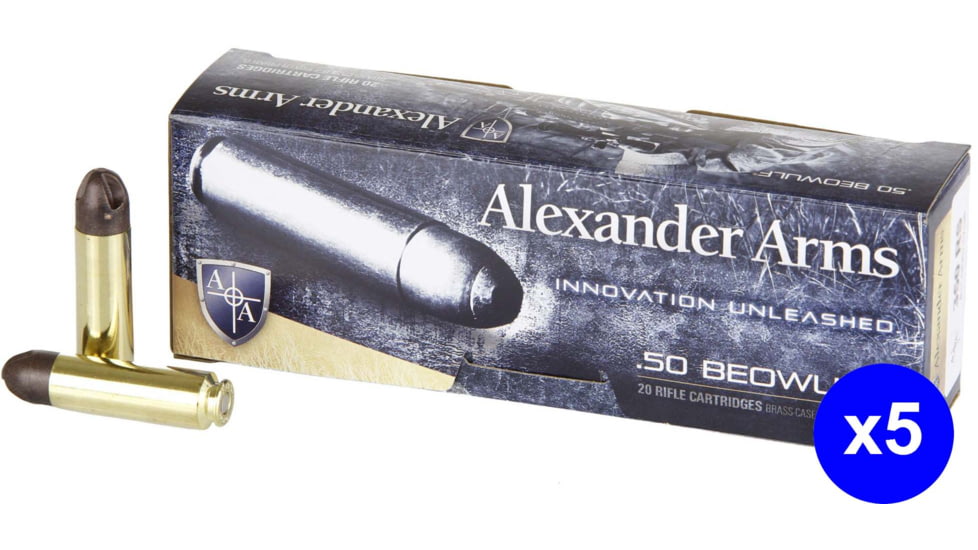 Alexander Arms Loaded, .50 Beowulf, 200 Grain, Polycase ARX, Centerfire Rifle Ammo, 100 Rounds
