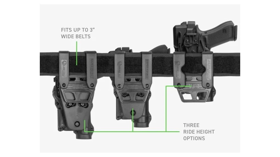 Alien Gear Holsters Mid Ride Rapid Force Belt Slide Expansion w/ Standard Strap Standard Buckle w/Bag Packaging, Matte Black, RBS-M-BK-S-LK-B