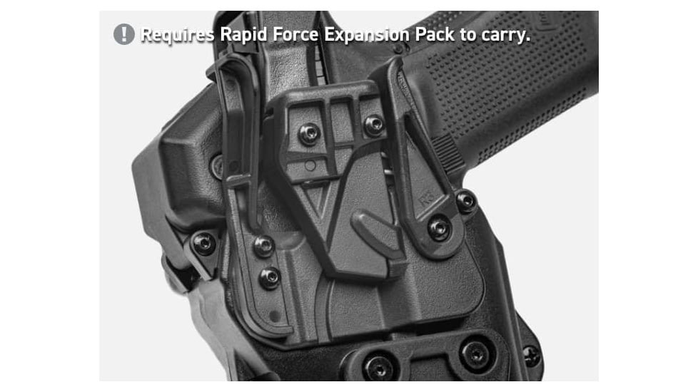 Alien Gear Holsters Rapid Force Duty Holster Light Bearing Level II Shell, Glock 19, Left, Matte, w/o QDS, Black, 00193858208190