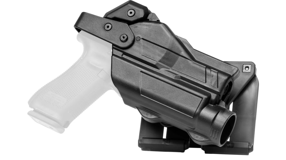Alien Gear Holsters Rapid Force Duty Holster MOLLE Level III Light Bearing w QDS, Glock 17/31/47/22 Gen 1-4 w light, Right, Black, Matte, One size, 193858358413