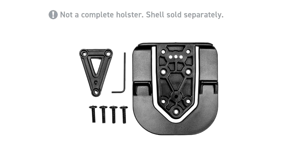 Alien Gear Holsters Rapid Force Duty Holster Paddle Attachment with Hard Mount, Black, RFX-P-BK-QD0-D