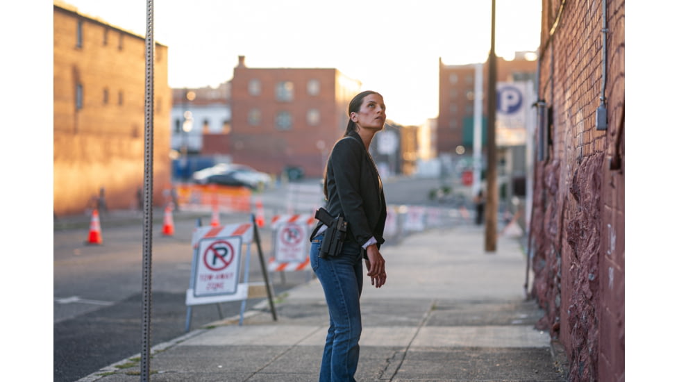 Alien Gear Holsters Rapid Force Polymer Level II OWB Paddle Holster, S&amp;W M&amp;P9c M2.0 Compact 4 In/M&amp;P9 2.0 4.25 In/Per. M&amp;P9 M2.0 C.O.R.E. Ported/Pro Series 4.25 In, Right Hand, Matte Black, Large Light, R2-P-0880-BK-RH-LL-A0-B