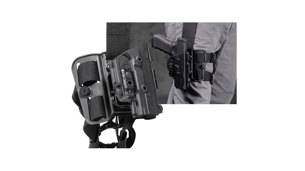 Alien Gear Holsters ShapeShift Drop Leg Holster, Right Hand, S&amp;W Shield 9, Black SSDL-0404-RH