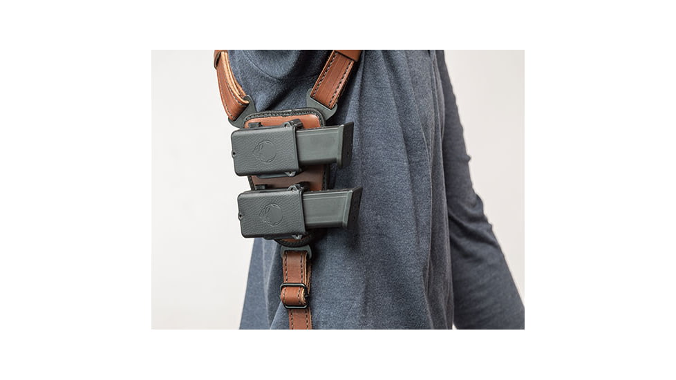 Alien Gear Holsters Shape Shift Shoulder Holster Expansion, Right Hand, Brown, Single Mag Carrier, .45 ACP/10 mm, Double Stack, SSEPSH-RH-BR-5-D