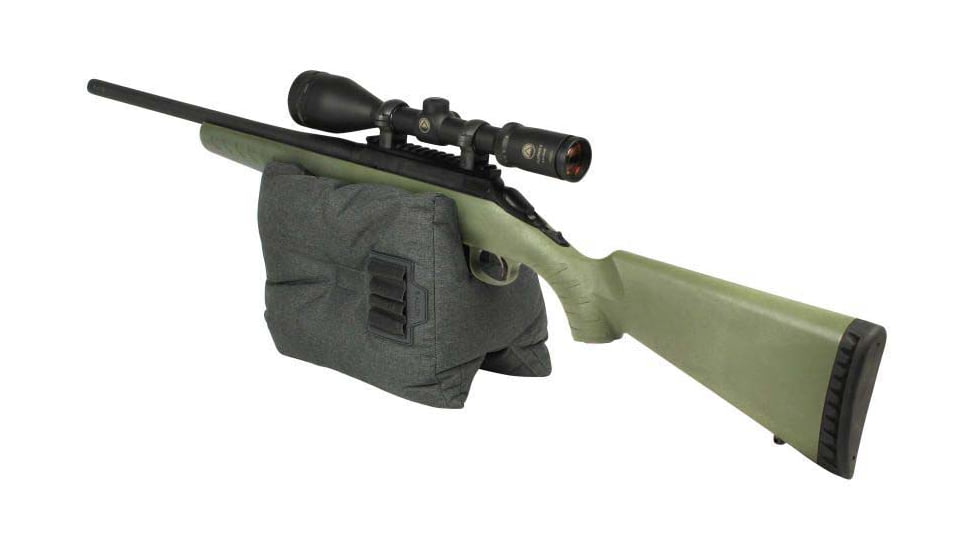 Allen Eliminator Pre Filled Bench Shooting Polyester Rest/Bag w/Cartridge Carrier, Self-Tightening Surface Grip, Tacky Grip Bottom, Paracord Handle, 12.1 lbs, Gray, 18416