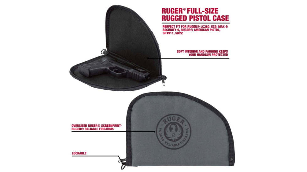 ALLEN 27452 RUGER RUGGED PISTOL CASE FULL-SIZE