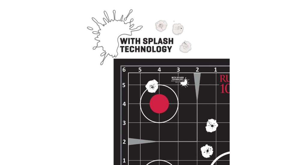 Allen Ruger 10/22 Reactive Adhesive Sight Grid Paper Shooting Target Kit, Splash, 13.5x17.5in, 3-Targets-Pack, Black/White/Red, 28001