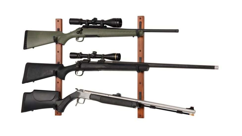 Allen 3-Firearms Gun Collector Hardwood Gun Rack, 3 Rifle/Shotgun, Brown/Black, Wood/Steel, 5656