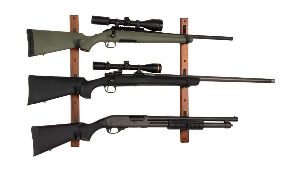 Allen 3-Firearms Gun Collector Hardwood Gun Rack, 3 Rifle/Shotgun, Brown/Black, Wood/Steel, 5656