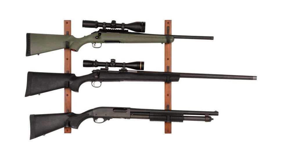 Allen 3-Firearms Gun Collector Hardwood Gun Rack, 3 Rifle/Shotgun, Brown/Black, Wood/Steel, 5656