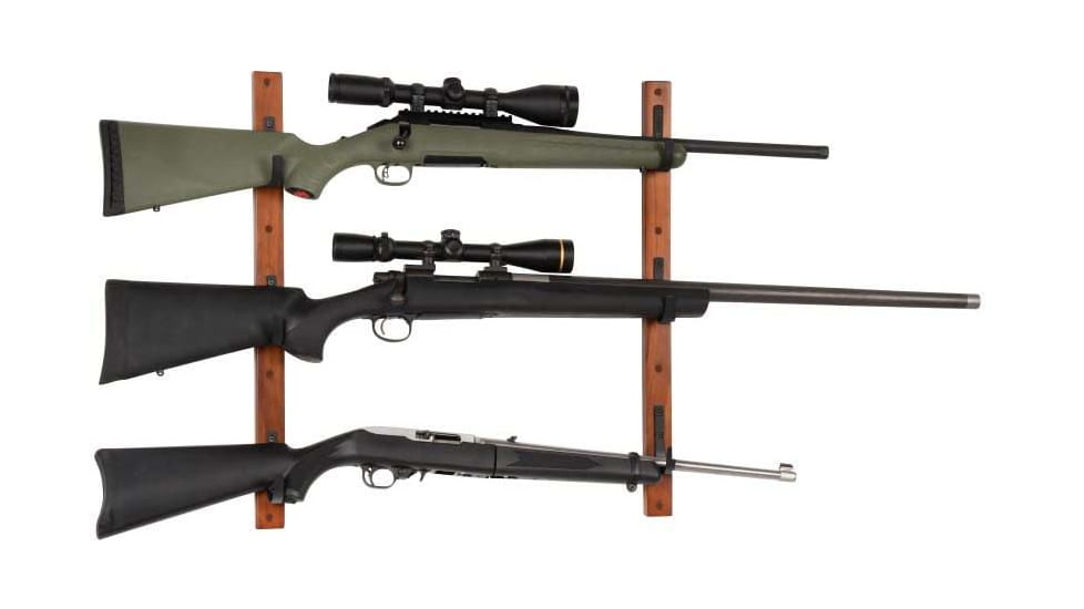 Allen 3-Firearms Gun Collector Hardwood Gun Rack, 3 Rifle/Shotgun, Brown/Black, Wood/Steel, 5656
