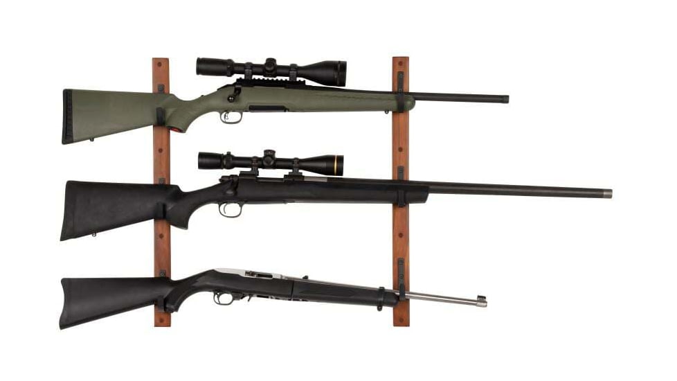Allen 3-Firearms Gun Collector Hardwood Gun Rack, 3 Rifle/Shotgun, Brown/Black, Wood/Steel, 5656