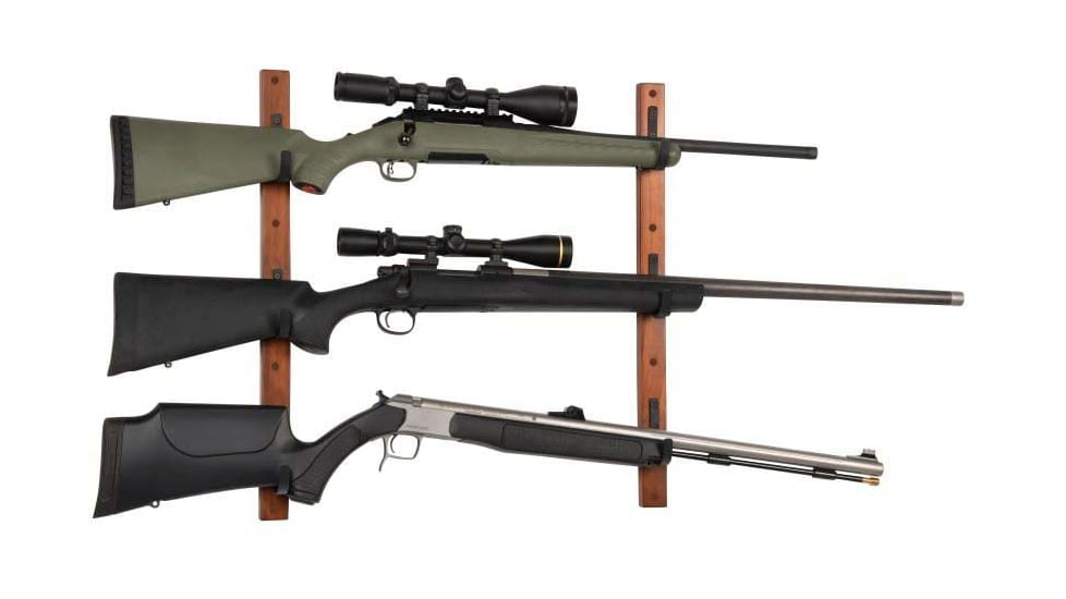 Allen 3-Firearms Gun Collector Hardwood Gun Rack, 3 Rifle/Shotgun, Brown/Black, Wood/Steel, 5656