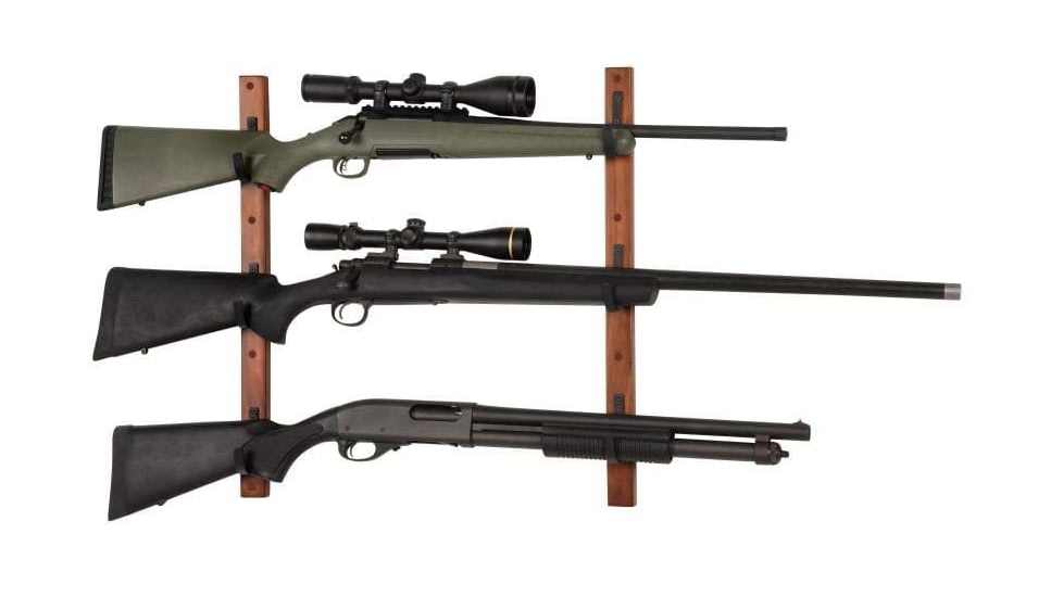 Allen 3-Firearms Gun Collector Hardwood Gun Rack, 3 Rifle/Shotgun, Brown/Black, Wood/Steel, 5656
