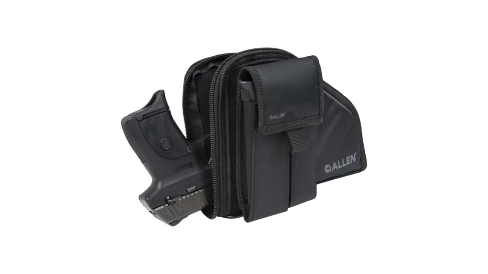ALLEN 78-7 PISTOL CASE W/MAG POUCH COMPACT BLK
