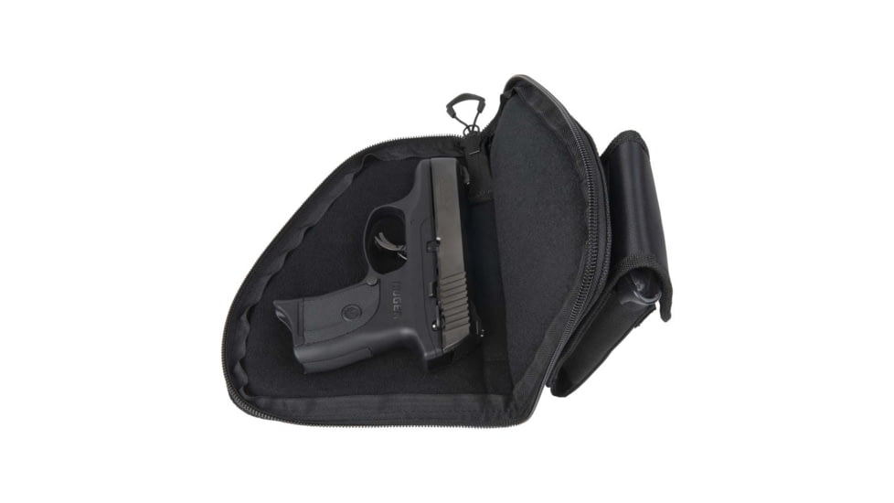 ALLEN 78-7 PISTOL CASE W/MAG POUCH COMPACT BLK