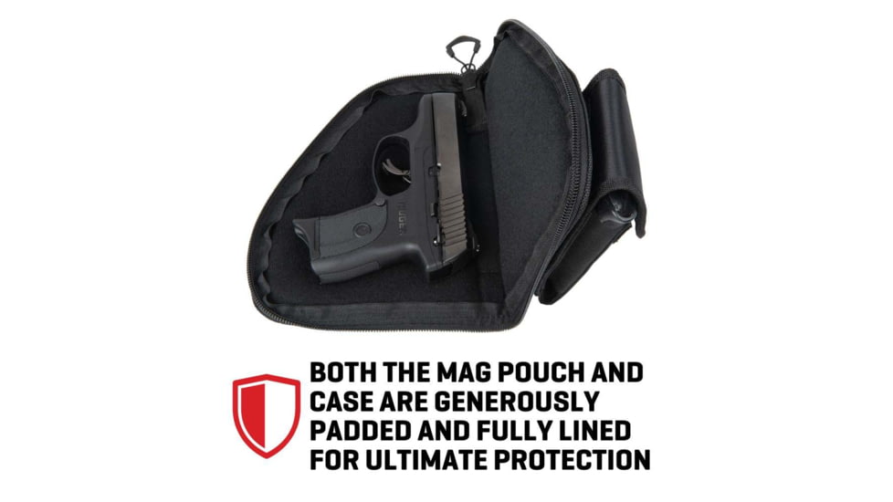 ALLEN 78-7 PISTOL CASE W/MAG POUCH COMPACT BLK